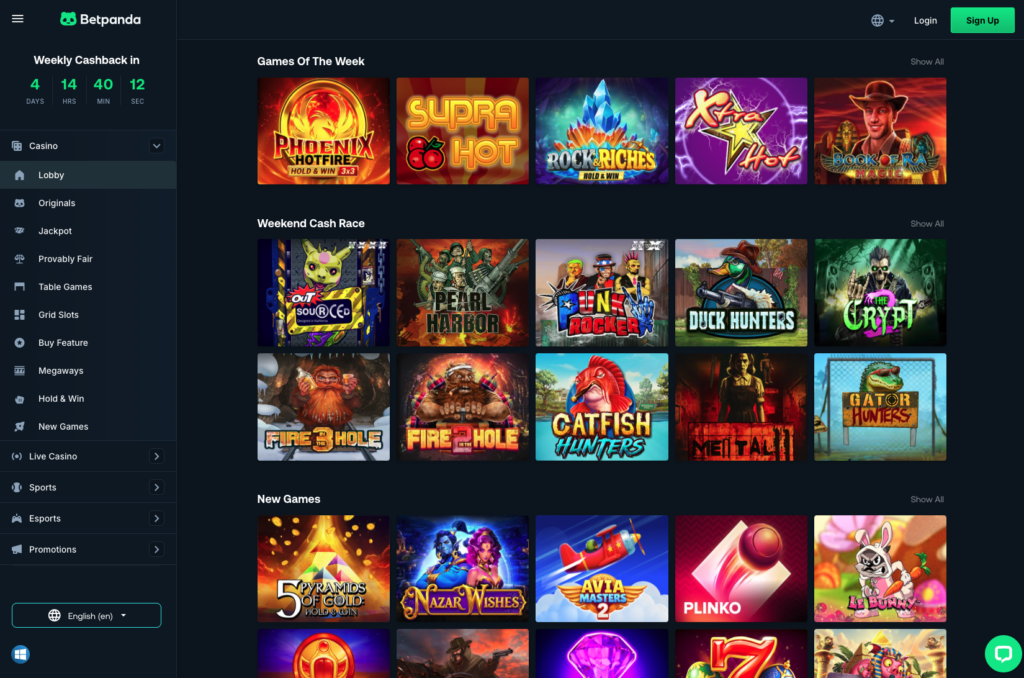 Betpanda.io Casino Screenshot 2