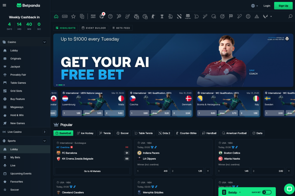 Betpanda.io Casino Screenshot 1